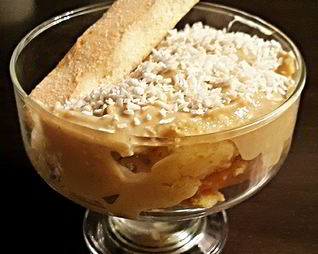 Банановый заварной десерт