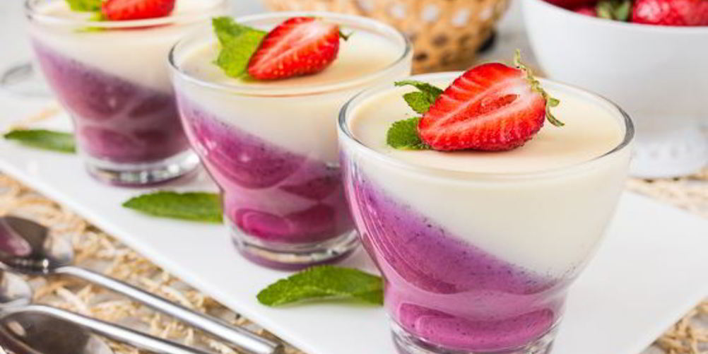 Рецепт чернично-ванильная панна котта