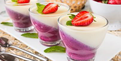 чернично-ванильная панна котта