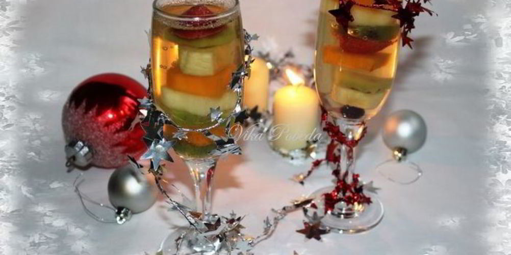 Рецепт фруктово-ягодный десерт с шампанским