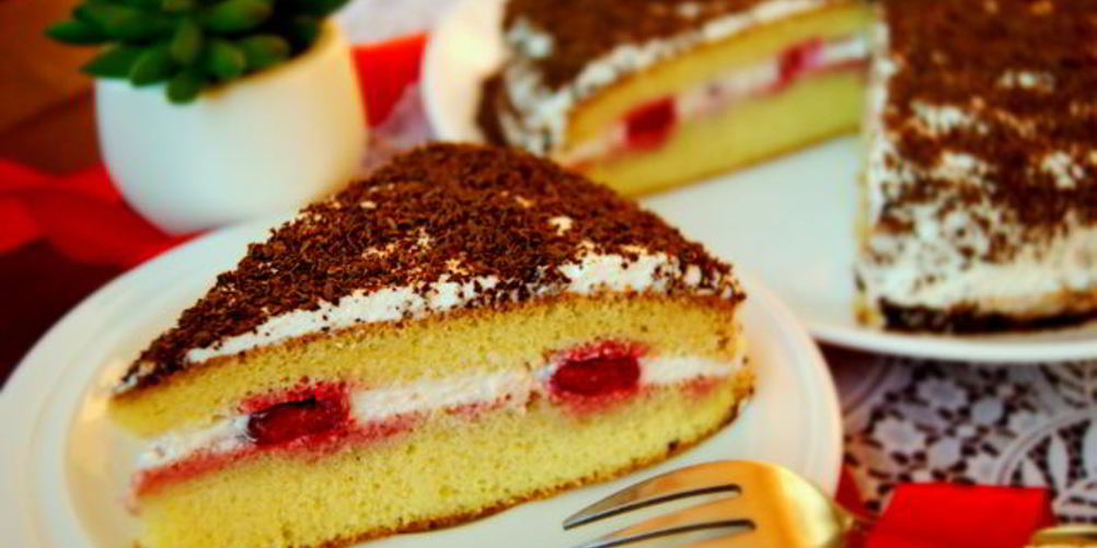 Рецепт бисквит на горячем молоке со сметанно-йогуртовым кремом