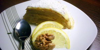 блинный тортик с миндальным кремом