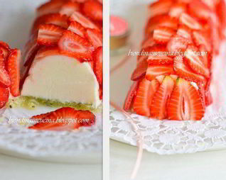 Йогуртовый террин с лимонным кремом, клубникой и киви