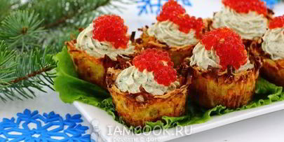 картофельные корзиночки с селедочным кремом