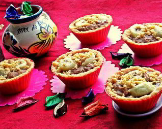 Корзиночки десертные с кремом и бананом