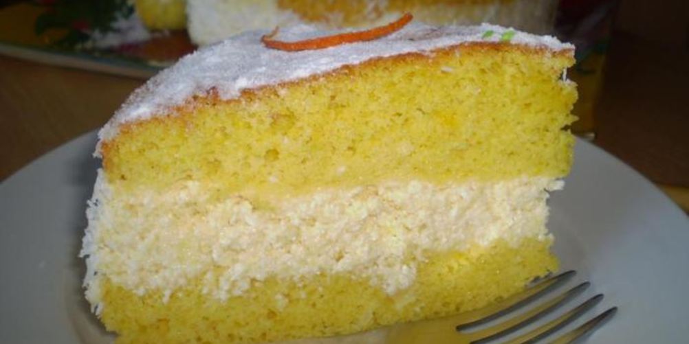 Рецепт легкий бисквит с апельсиново-творожным кремом