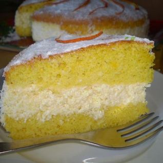 Легкий бисквит с апельсиново-творожным кремом