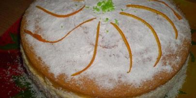 легкий бисквит с апельсиново-творожным кремом