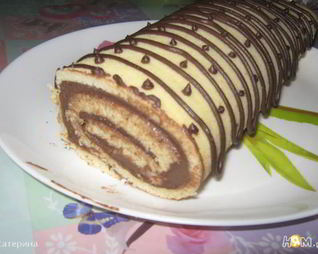 Рулет с шоколадным кремом