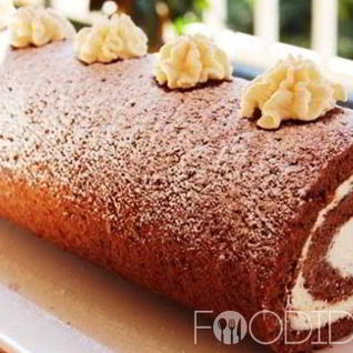 Шоколадный рулет с кремом