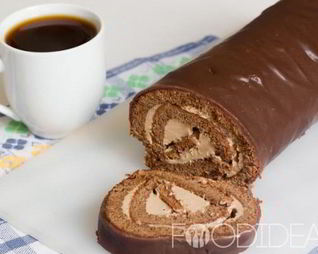 Шоколадный рулет с шоколадным кремом