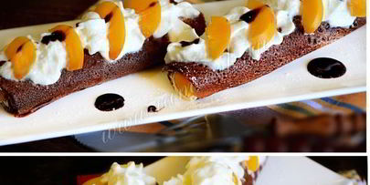 шоколадные блинчики с творожным кремом и бананом