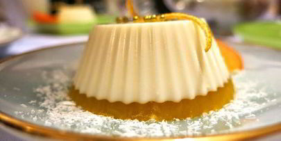 лимонная панна котта на апельсиновом желе