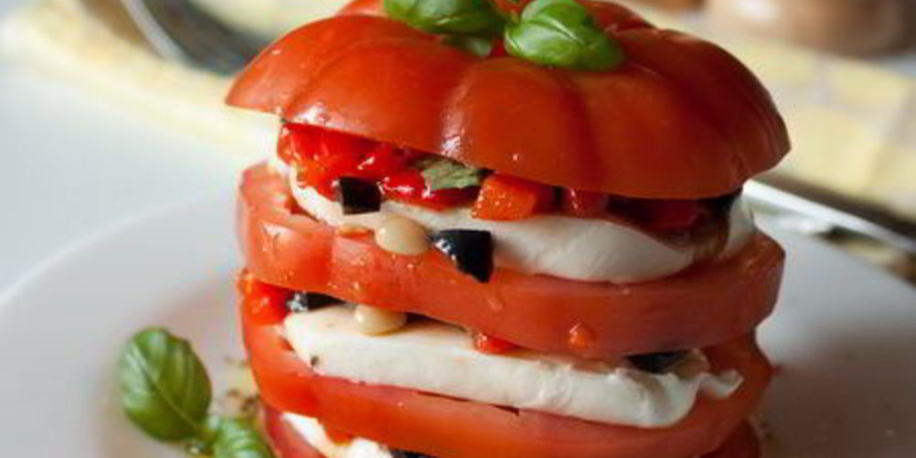 Рецепт мильфей из помидора с моцареллой