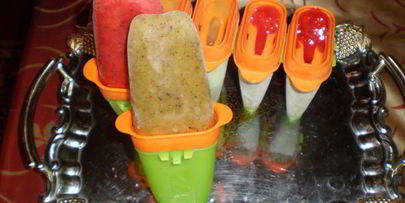 фруктовое мороженое из клубники и киви