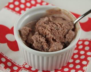 Мороженое с малиной и шоколадом