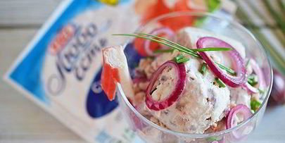 селедочное мороженое с крабовой крошкой