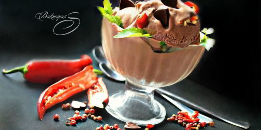 Рецепт шоколадное мороженое c красным перцем