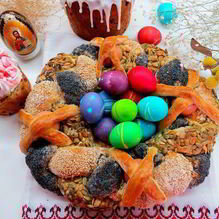 Рецепт Итальянская пасхальная коса с тремя начинками