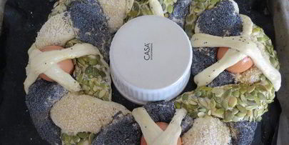 итальянская пасхальная коса с тремя начинками