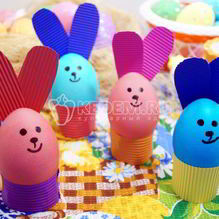 Рецепт Крашеные яйца Пасхальные кролики