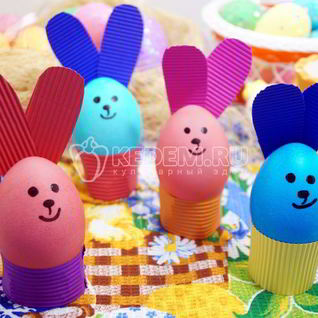 Крашеные яйца Пасхальные кролики
