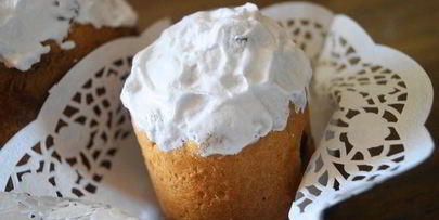 кулич пасхальный на взбитых яйцах с заварной глазурью