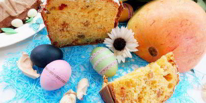 тыквенный кулич с лавандовой сливочной глазурью