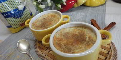 рисовый пудинг с изюмом и корицей