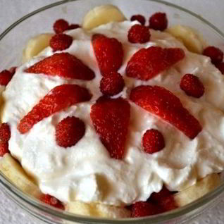 Творожно-банановый десерт