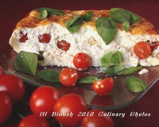 Творожный пудинг с помидорами