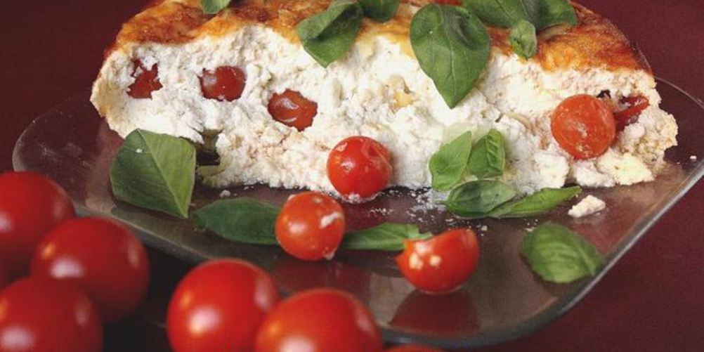 Рецепт творожный пудинг с помидорами