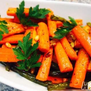 Гарнир из моркови и стручковой фасоли