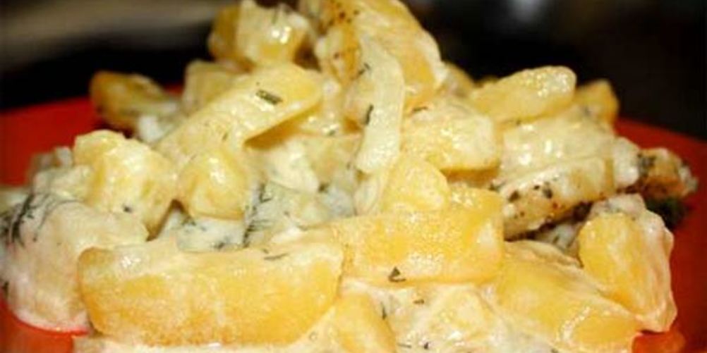Рецепт картофель по-деревенски в сметане