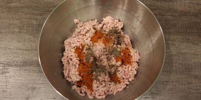 картофель с мясом на шпажках