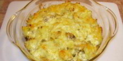 картофель с шампиньонами и сыром в духовке
