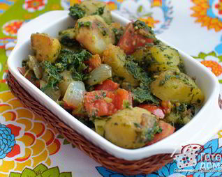 Картофель со шпинатом