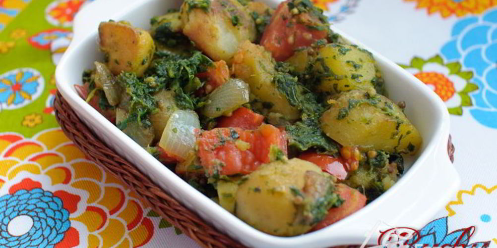 Рецепт картофель со шпинатом
