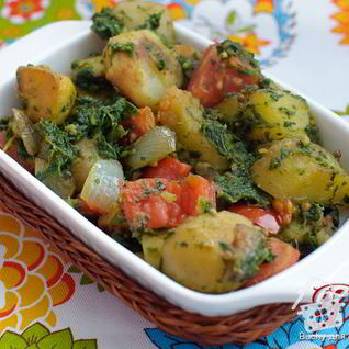 Картофель со шпинатом