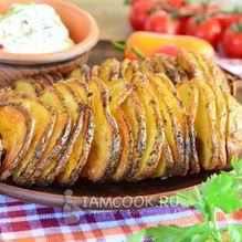 Рецепт Картофель спиралью на шпажках в духовке