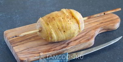 картофель спиралью на шпажках в духовке