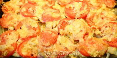 картошка с куриным филе и помидорами в духовке