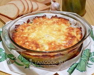 Картошка с курицей и сыром в духовке