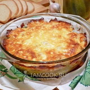 Картошка с курицей и сыром в духовке