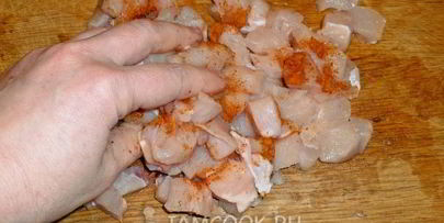 картошка с курицей и сыром в духовке