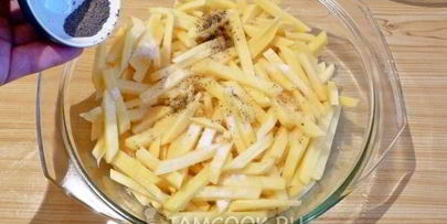 картошка с курицей и сыром в духовке