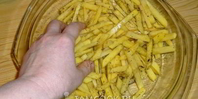 картошка с курицей и сыром в духовке