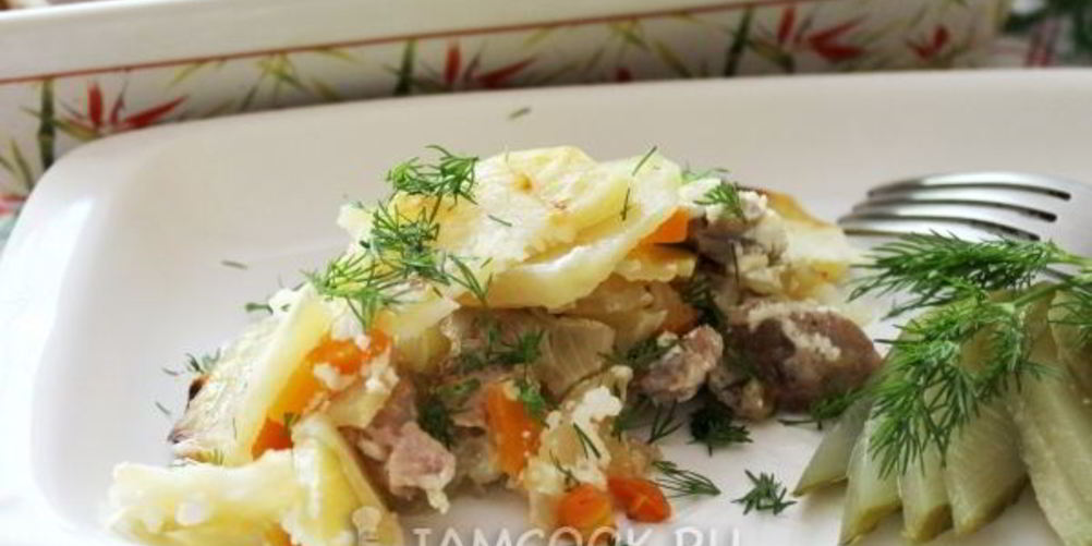 Рецепт картошка с мясом слоями в духовке
