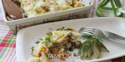 картошка с мясом слоями в духовке