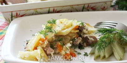 картошка с мясом слоями в духовке